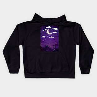 Cityscape with Night Sky Kids Hoodie